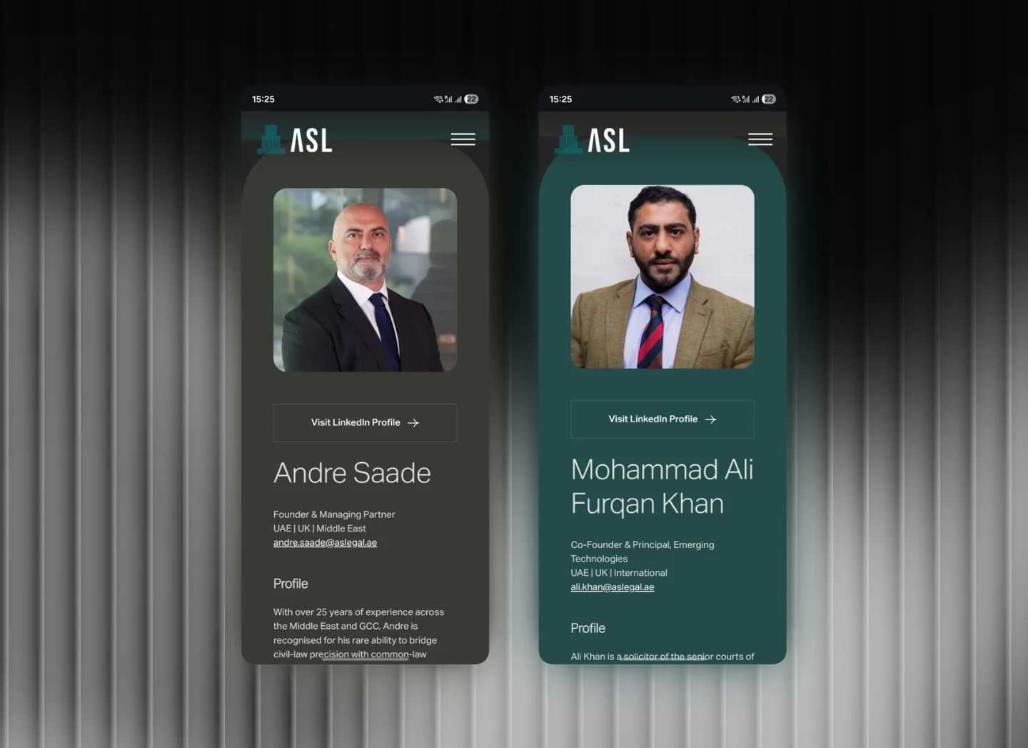 ASL consultant profiles on mobile
