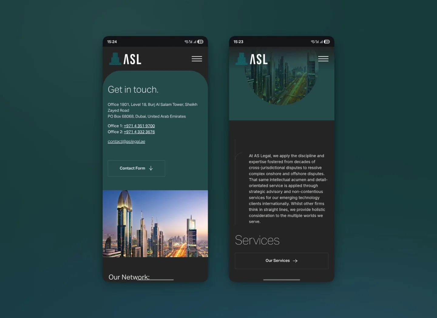 ASL firm presentation on mobile