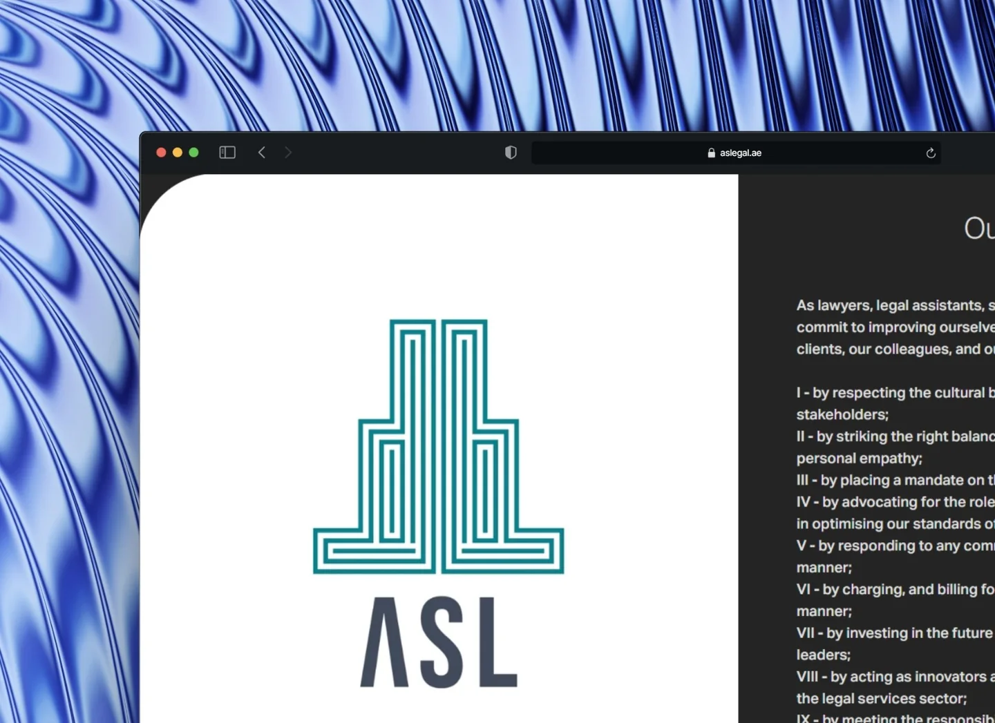 ASL visual identity and website page