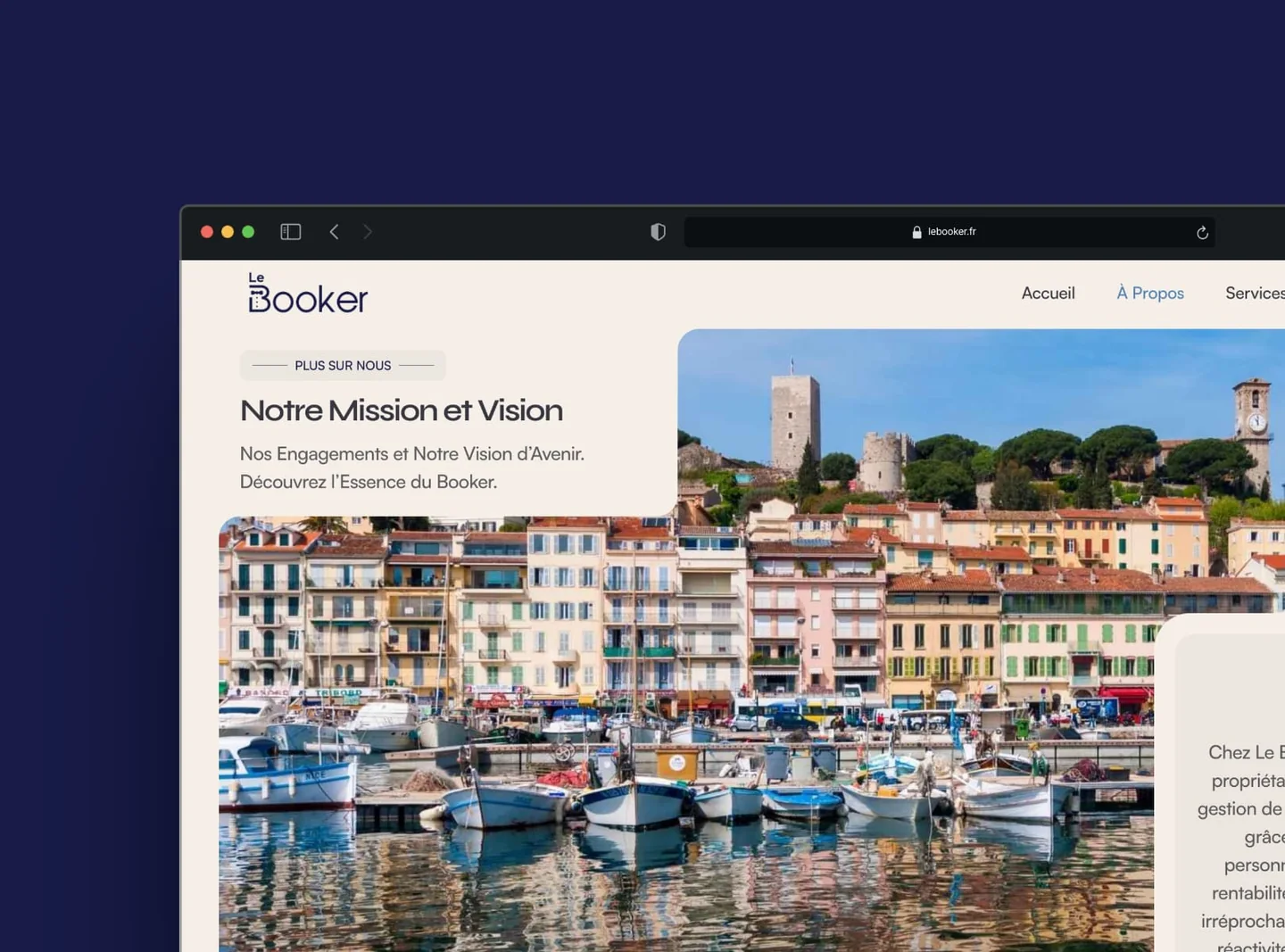 Le Booker mission and introduction on desktop