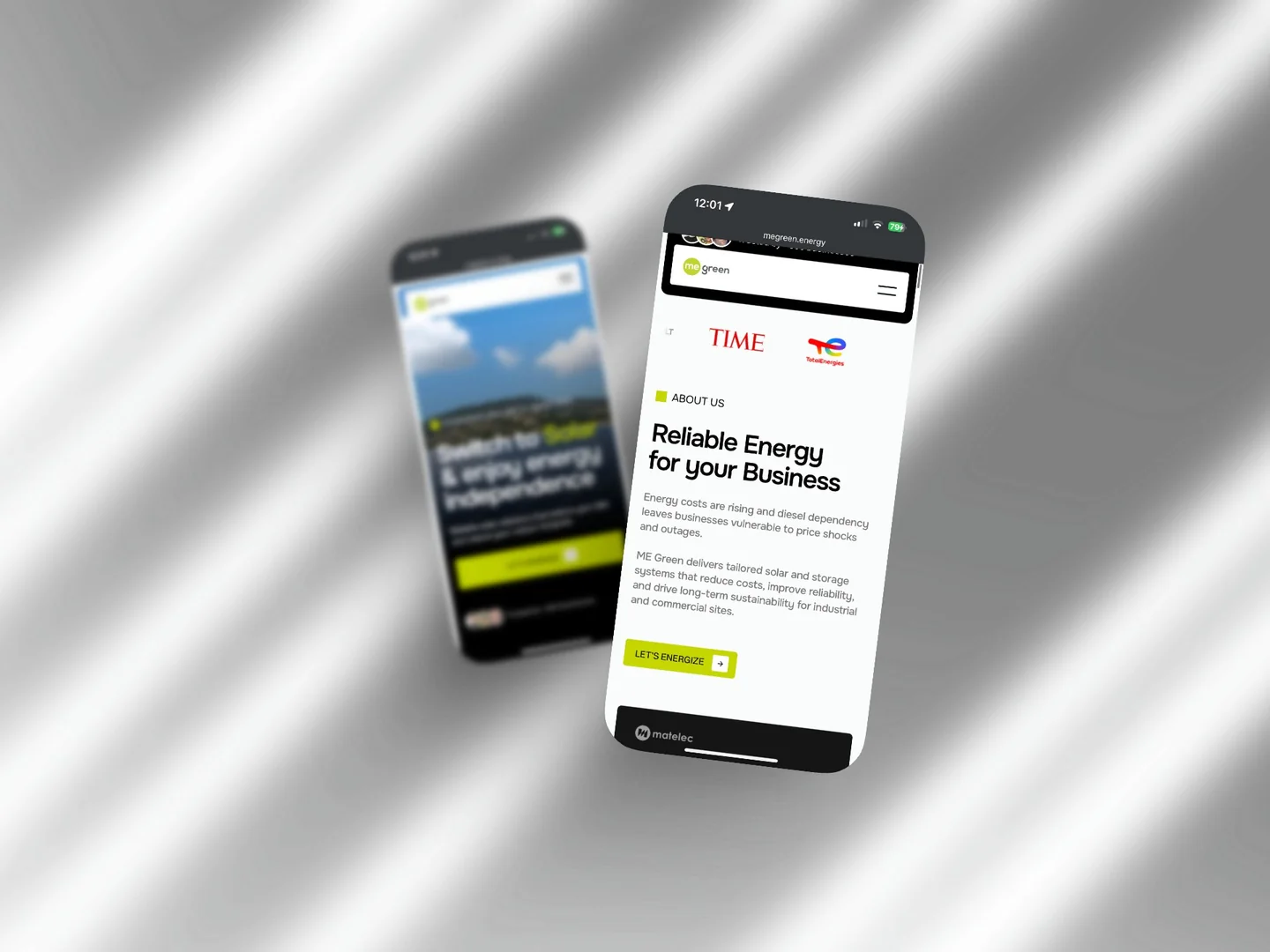 ME Green solutions and projects on mobile