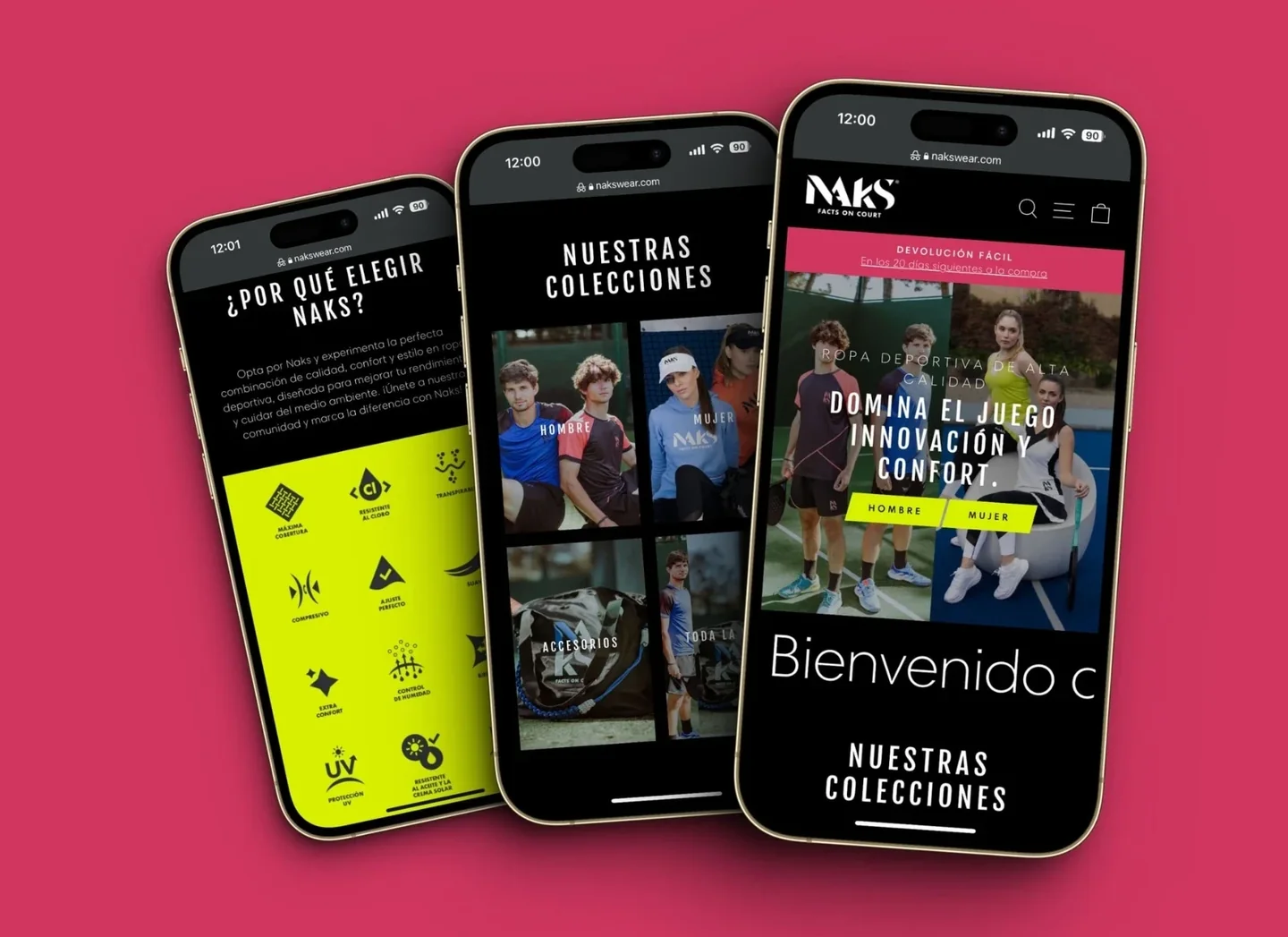 Boutique et collections de sportswear Naks sur mobile