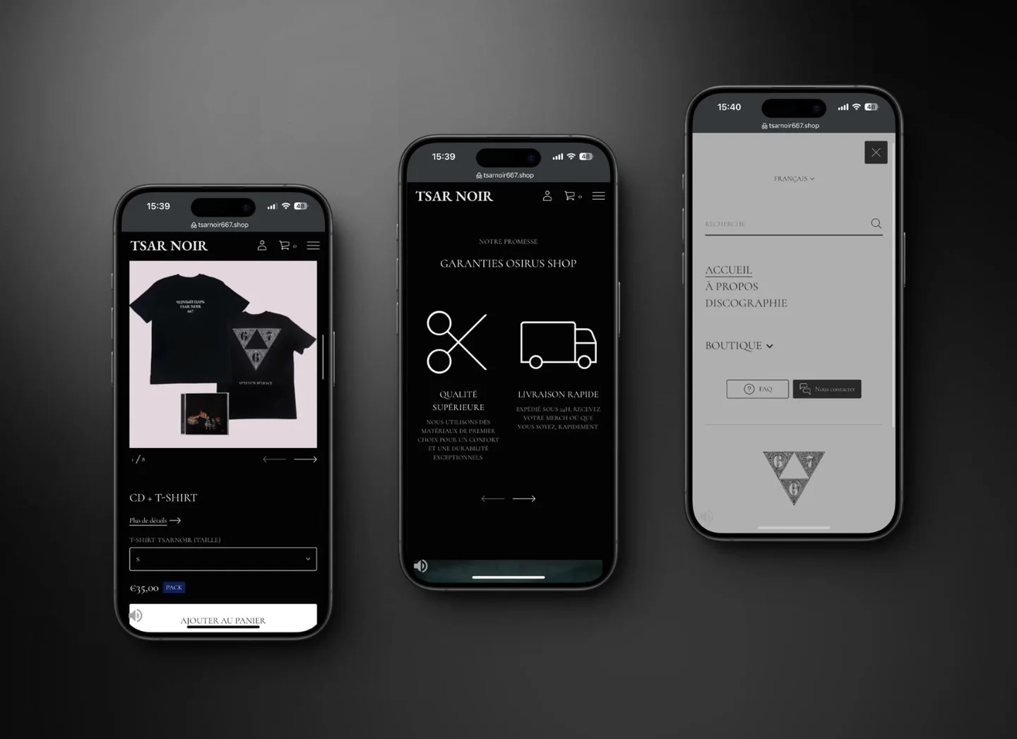 Osirus Jack product page and checkout on mobile